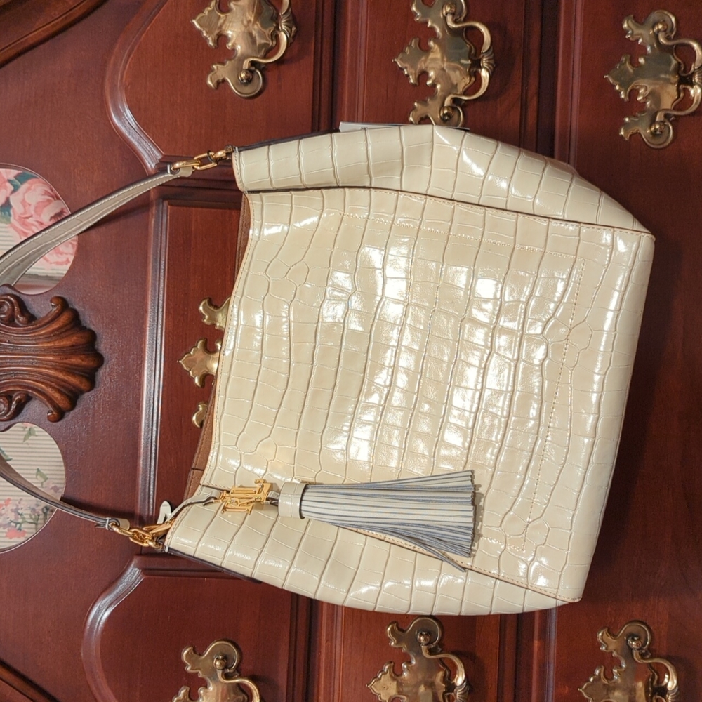 Ralph Lauren crocodile embossed handbag